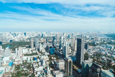 Bangkok Tayland 'da mimarisi ve binası olan güzel bir şehir manzarası