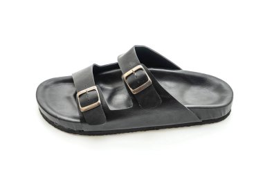 Erkekler beyaz arka plan üzerinde izole sandalet deri