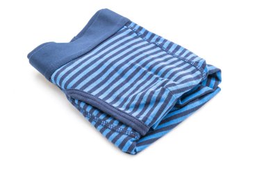 Beyaz arka plan üzerinde izole çizgili erkek iç giyim