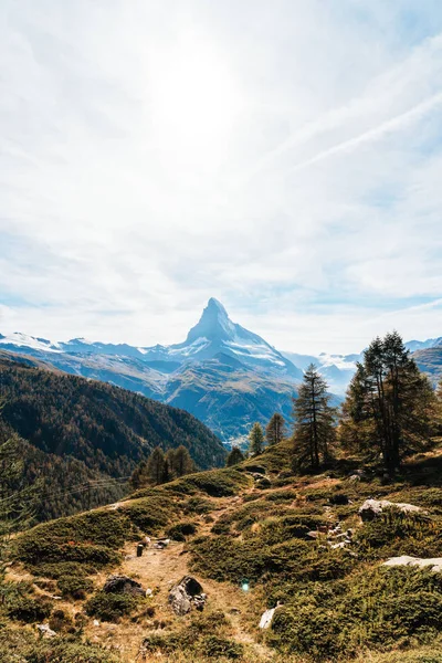 Hermoso Paisaje Montaña Con Vistas Pico Matterhorn Zermatt Suiza — Foto de Stock