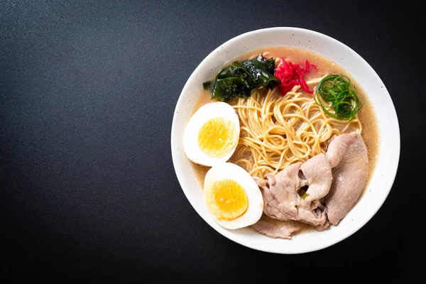 Nouilles Ramen Tonkotsu Porc Oeuf Style Japonais — Photo