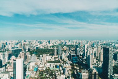 Bangkok Tayland 'da mimarisi ve binası olan güzel bir şehir manzarası