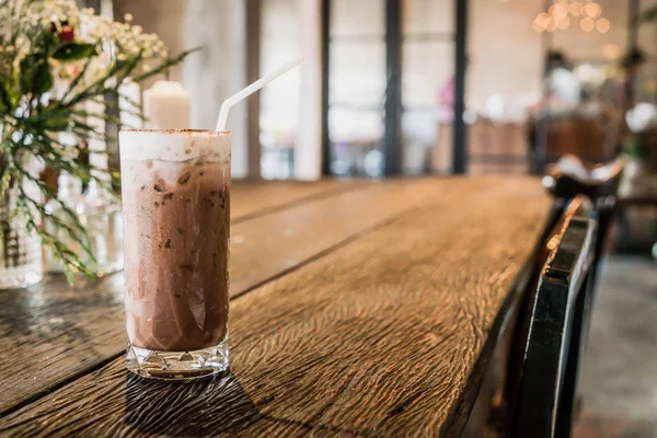 Iced Chocolate Glass Cafe Restaurant — Stock Photo, Image