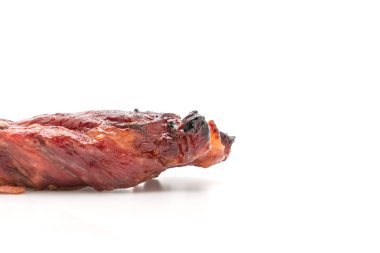 Beyaz arka plan üzerinde izole kırmızı Barbekü domuz rostosu