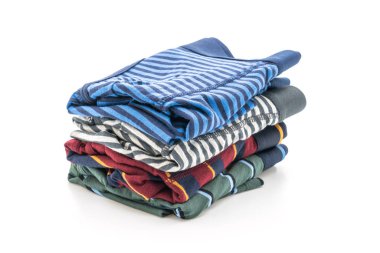 Beyaz arka plan üzerinde izole çizgili erkek iç giyim