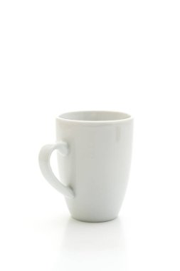 Beyaz kupa beyaz arkaplanda izole