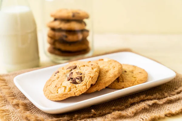 Cookie Kat Csokoládé Chips Háttér — Stock Fotó