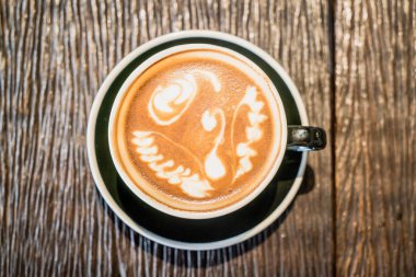 Cafe Restoran - vintage etkisi filtre sıcak latte kahve Kupası