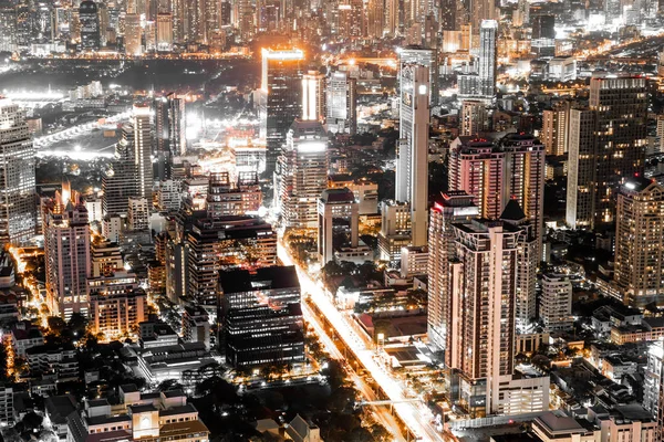 Hermosa Ciudad Con Arquitectura Edificio Bangkok Paisaje Urbano Tailandia Por — Foto de Stock