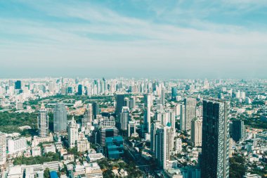 Bangkok Tayland 'da mimarisi ve binası olan güzel bir şehir manzarası