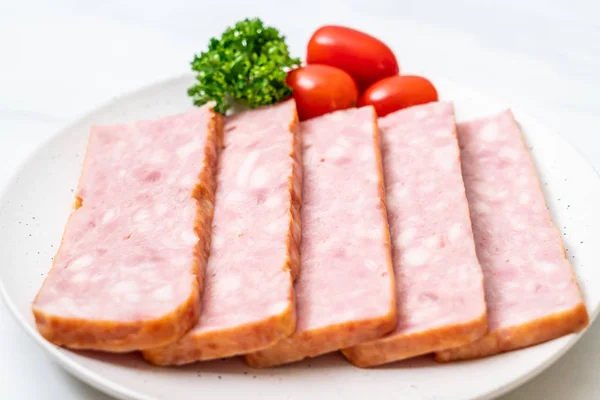 Churrasco Bacon Cru Fresco Fatiado — Fotografia de Stock
