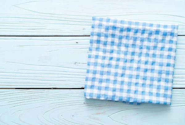Küchentuch Serviette Auf Blauem Holzhintergrund Mit Kopierraum — Stockfoto