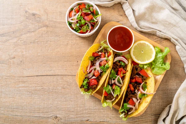 Tacos Meat Vegetables Mexican Food Style — Stock Photo, Image