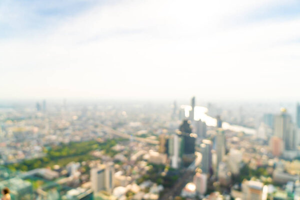 Abstract blur and defocused Bangkok cityscape in Thailand for background