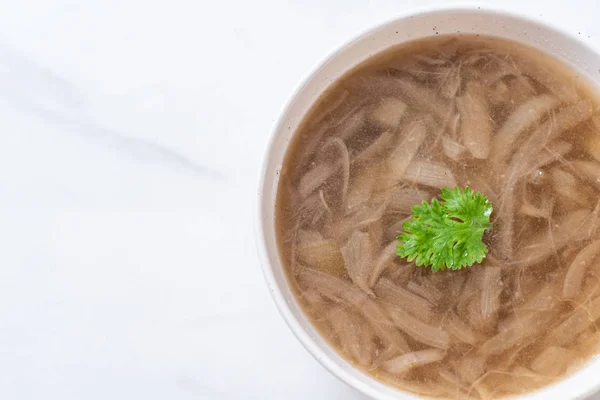 Mangkuk Sup Bawang Gaya Makanan Sehat — Stok Foto