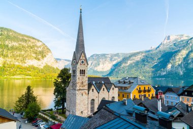 Avusturya Alpleri'nde, Salzkammergut bölge, Hallstatter gölde Hallstatt köyü Hallstatt, Avusturya