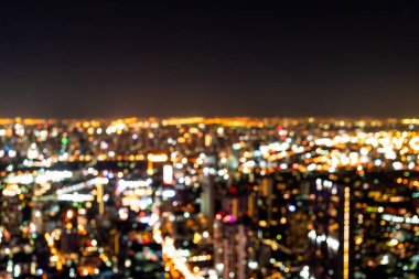 Soyut Tayland'da gece Bangkok cityscape için arka plan bulanıklık
