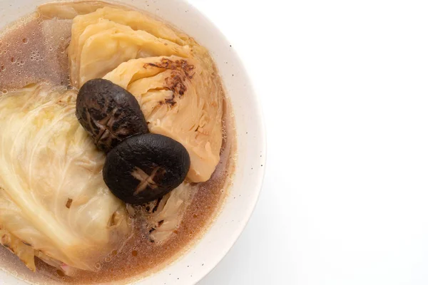 Col Hervida Sopa Roja Con Champiñón Aislado Sobre Fondo Blanco —  Fotos de Stock