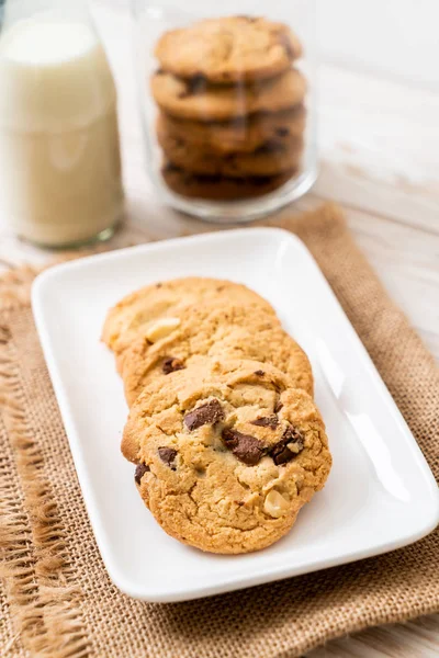 Cookie Kat Csokoládé Chips Háttér — Stock Fotó