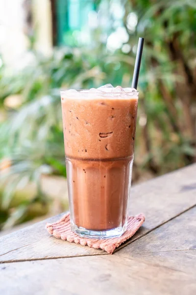 Eisschokolade Milchshake Glas Café Café Restaurant — Stockfoto