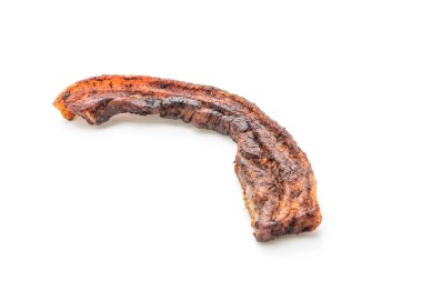 Fried çizgili domuz eti veya gevrek domuz eti veya derin kızarmış domuz eti beyaz arka plan üzerinde izole