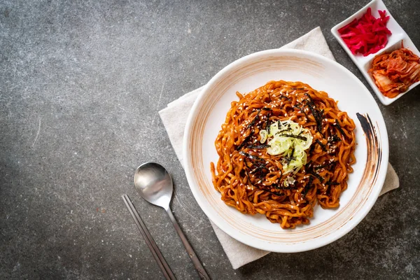 Korean Hot Spicy Instant Noodle Kimchi Korean Food Style — Stock Photo, Image