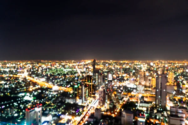 Abstracto Desenfoque Bangkok Paisaje Urbano Por Noche Tailandia Para Fondo — Foto de Stock