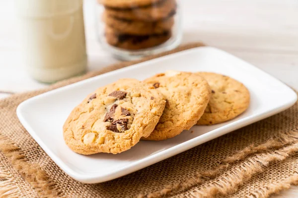 Cookie Kat Csokoládé Chips Háttér — Stock Fotó