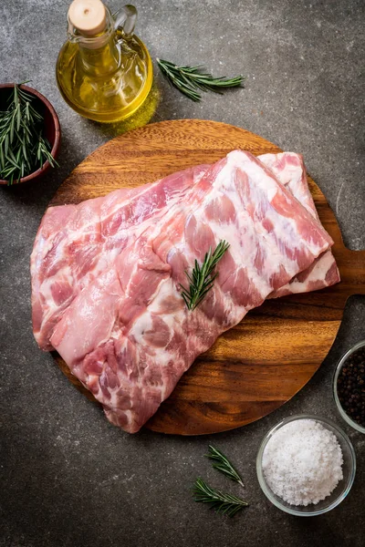 Fresh Raw Pork Ribs Ingredients — Stock Photo, Image