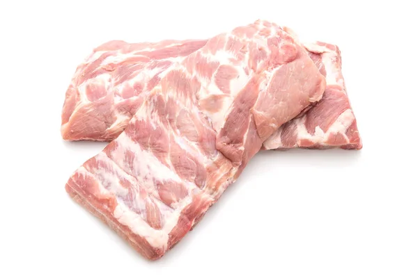 Frische Rohe Schweinerippen Isoliert Auf Weißem Hintergrund — Stockfoto
