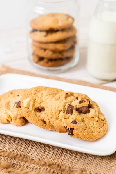 Cookie Kat Csokoládé Chips Háttér — Stock Fotó