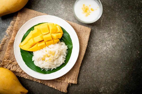 Mango Sticky Rice Popular Traditional Dessert Thailand — Stock Photo, Image