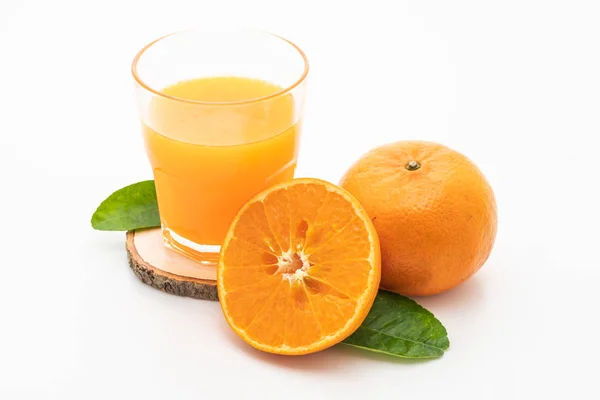 Fresh Orange Juice White Background — Stock Photo, Image