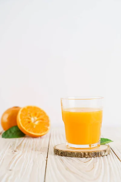 Verse Jus Orange Hout Achtergrond Gezonde Drank — Stockfoto