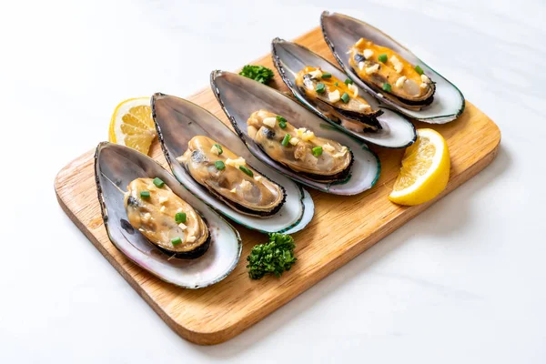 Mejillones Marisco Con Limón Ajo — Foto de Stock