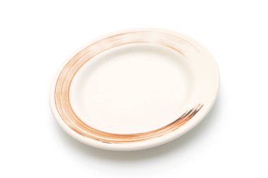 boş levha ve beyaz arka plan üzerinde izole kase