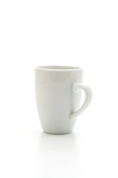 Tasse Blanche Isolée Sur Fond Blanc — Photo