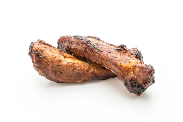 Grilled Barbecue Ribs Pork Isolated White Background — Stock Photo, Image