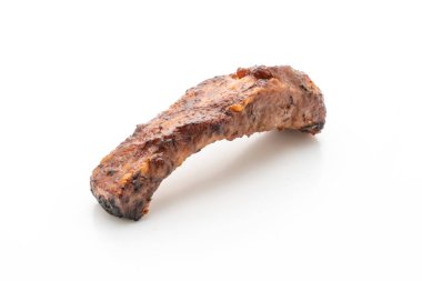 Beyaz arka plan üzerinde izole Izgara Barbekü kaburga domuz