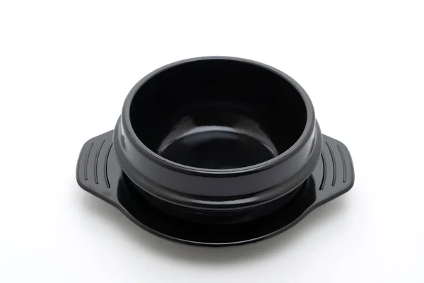 白い背景に隔離された朝鮮式の空汁黒鉢 — ストック写真