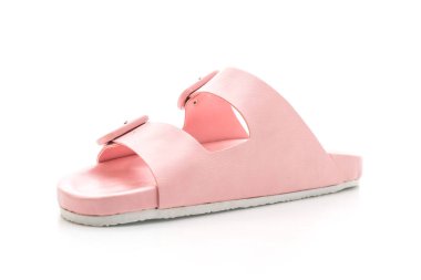 Kadınlar beyaz arka plan üzerinde izole sandalet deri