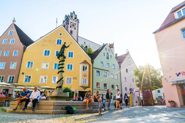 Füssen Deutschland 2018 Straßencafé Der Füssener Altstadt Füssen Ist Eine — Stockfoto