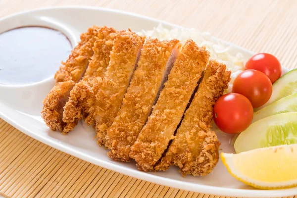 Japanese Deep Fried Pork Cutlet Tonkatsu Set Japanese Food Style — Stock Photo, Image