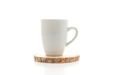 Beyaz kupa beyaz arkaplanda izole