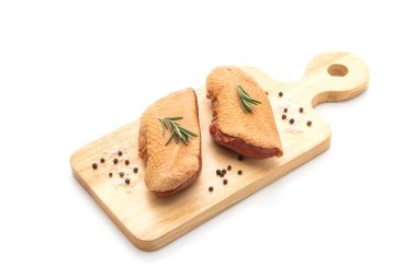 Beyaz arka plan üzerinde izole taze çiğ duck meme