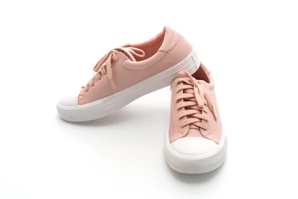 Zapatillas Deporte Color Rosa Aisladas Sobre Fondo Blanco —  Fotos de Stock