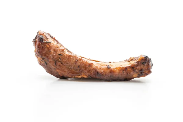 Grillad Barbecue Revben Fläsk Isolerad Vit Bakgrund — Stockfoto