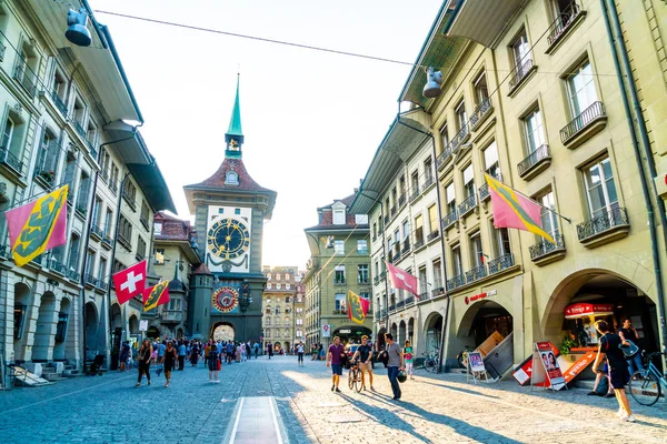 Berna Svizzera Agosto 2018 Gente Del Vicolo Dello Shopping Con — Foto Stock