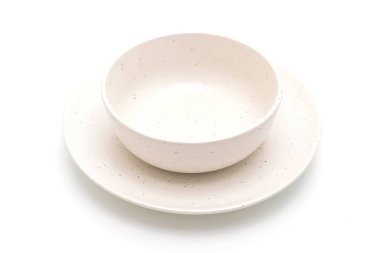 plaka ve beyaz arka plan üzerinde izole kase