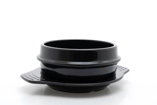 Порожній суп чорний чашу (глиняний горщик) в корейському стилі — стокове фото